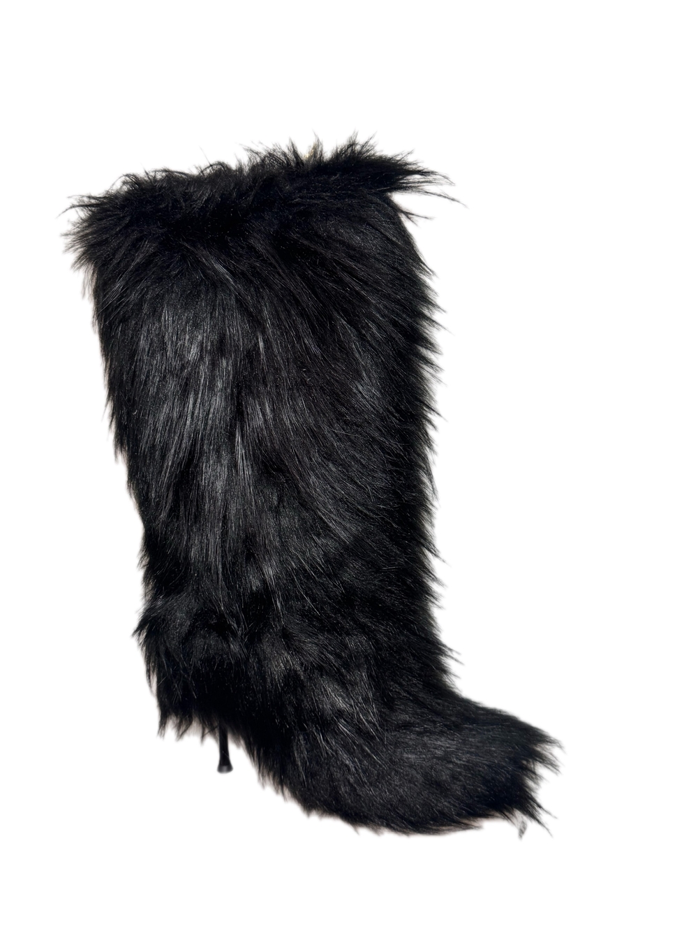 Finesse Kendall Black Fur XXL Yetti Heeled Boot/Size8/NWOB/MSRP $168